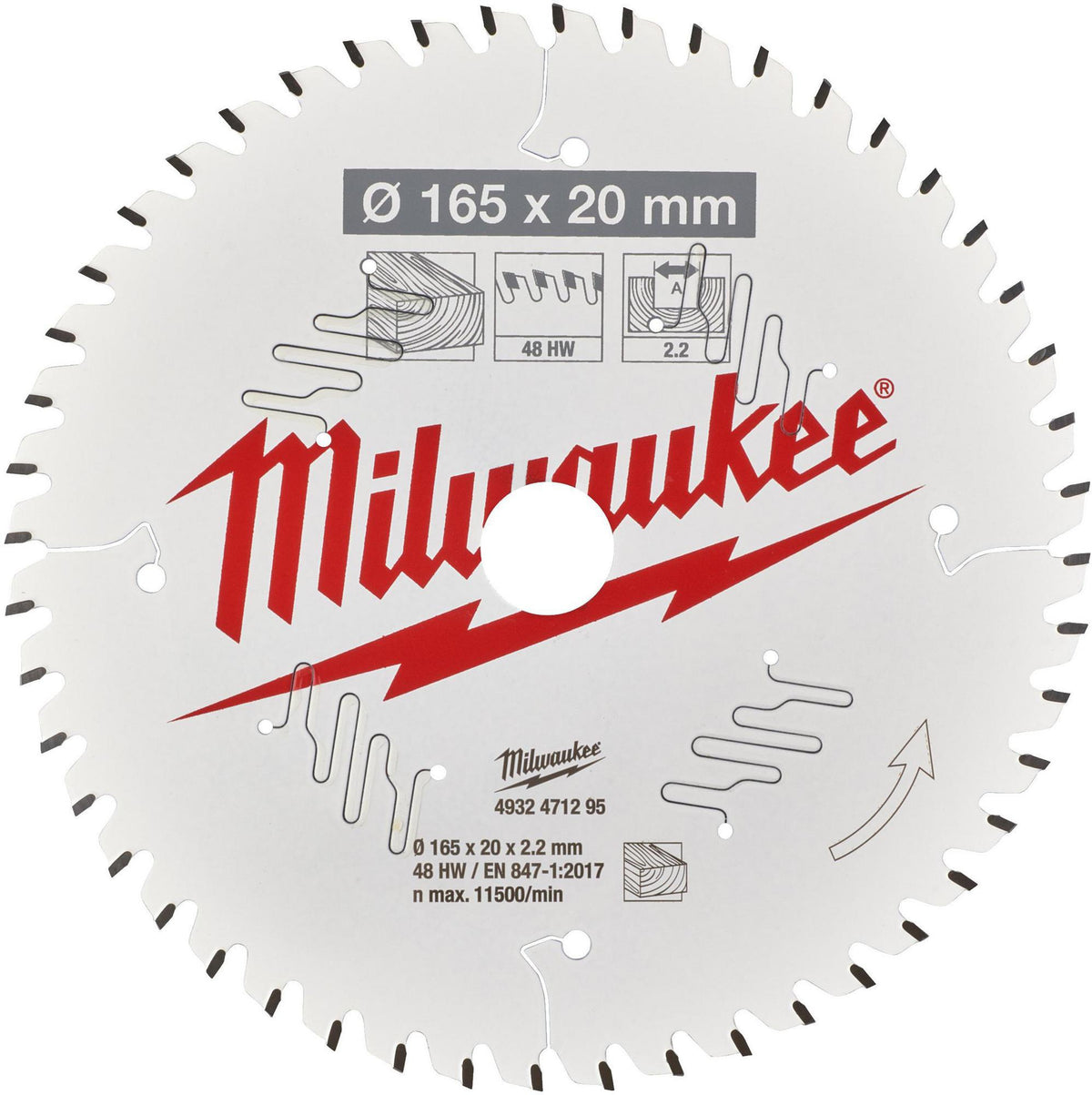 MILWAUKEE Kreissägeblatt 160 mm Z24 WZ – Dünne Schnittbreite für Akku-Handkreissägen