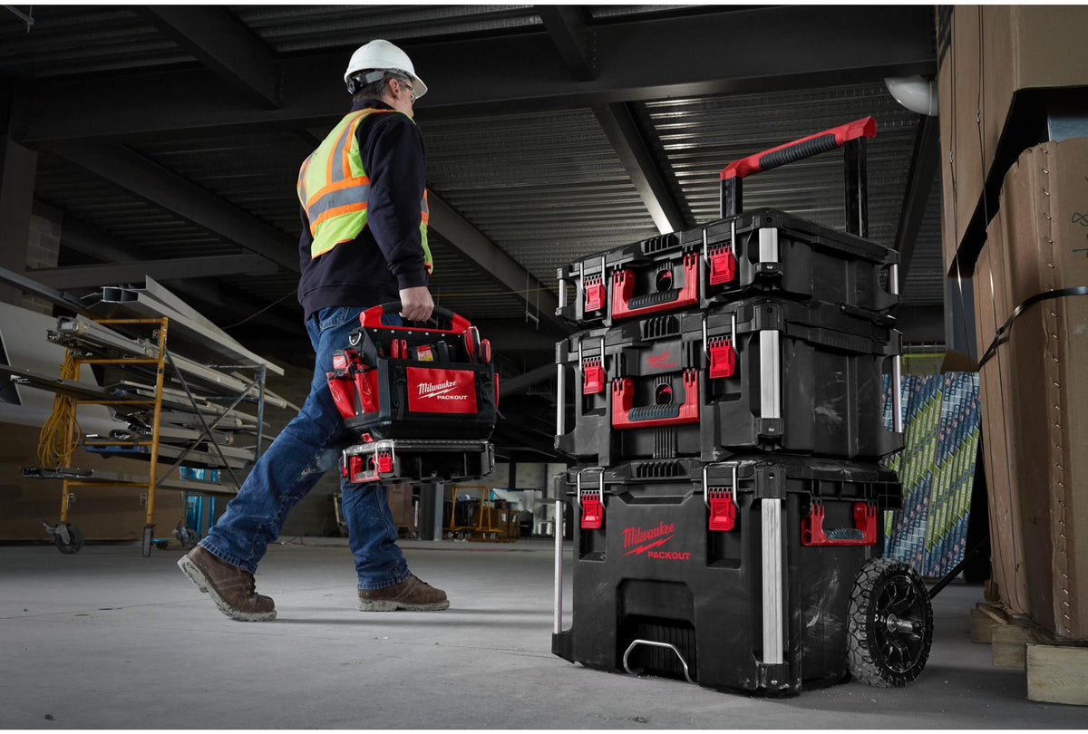 MILWAUKEE Packout Trolley Koffer Starter Set 3 – max. Traglast 113 kg, IP65, modular
