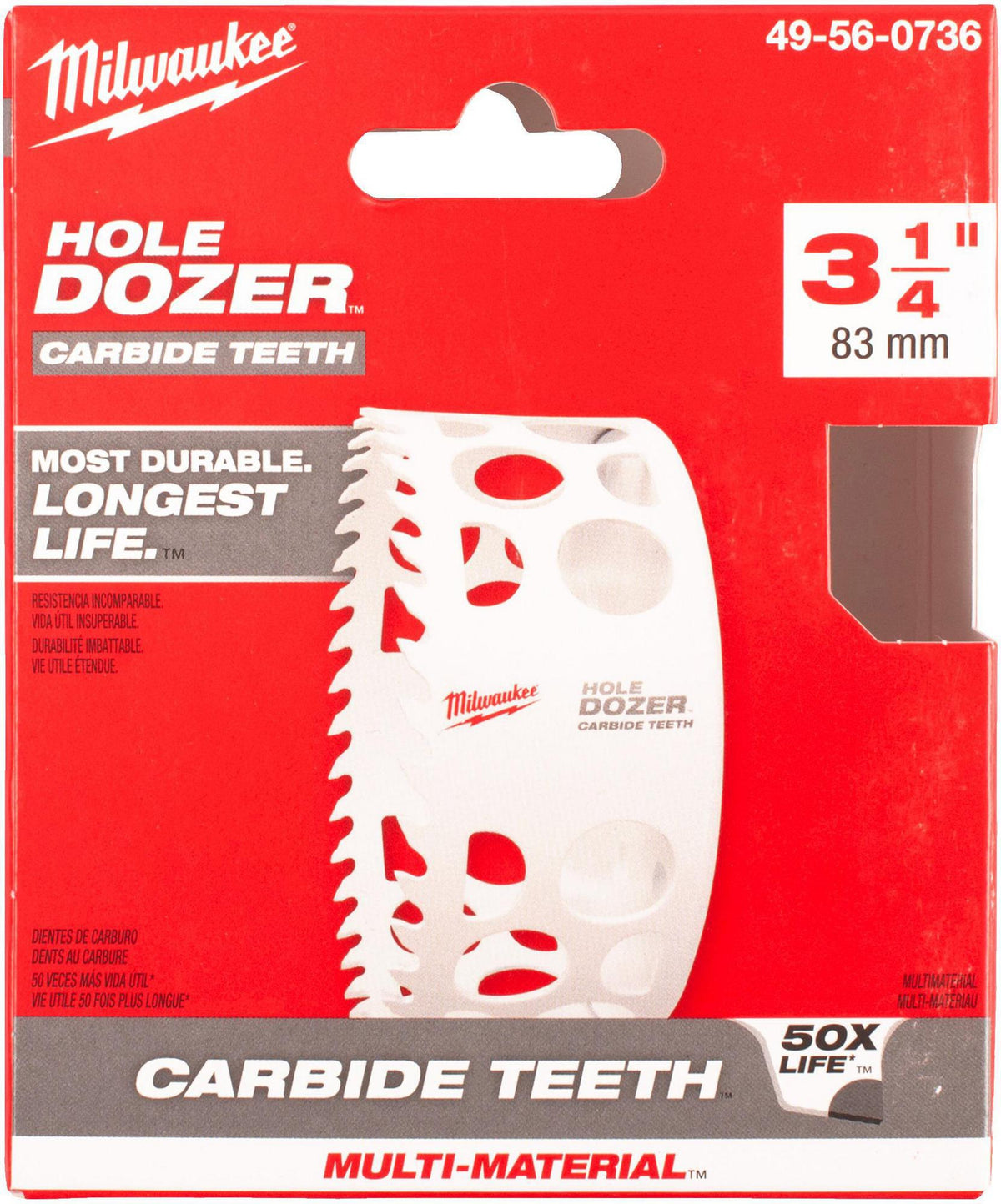 MILWAUKEE Lochsäge Hole Dozer 68 mm HM-Verzahnung Bi-Metall für Edelstahl und Holz