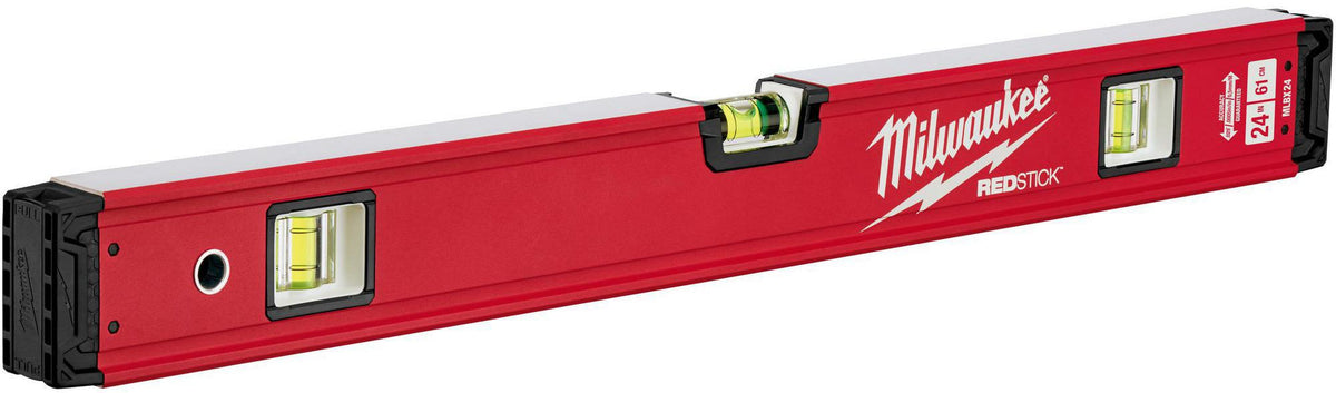 Wasserwaage REDSTICK Premium 120 cm MILWAUKEE – SHARPSITE Libelle, BACKBONE Metallblock