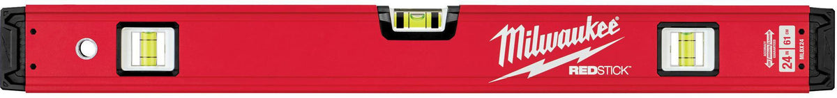Wasserwaage REDSTICK Premium 120 cm MILWAUKEE – SHARPSITE Libelle, BACKBONE Metallblock