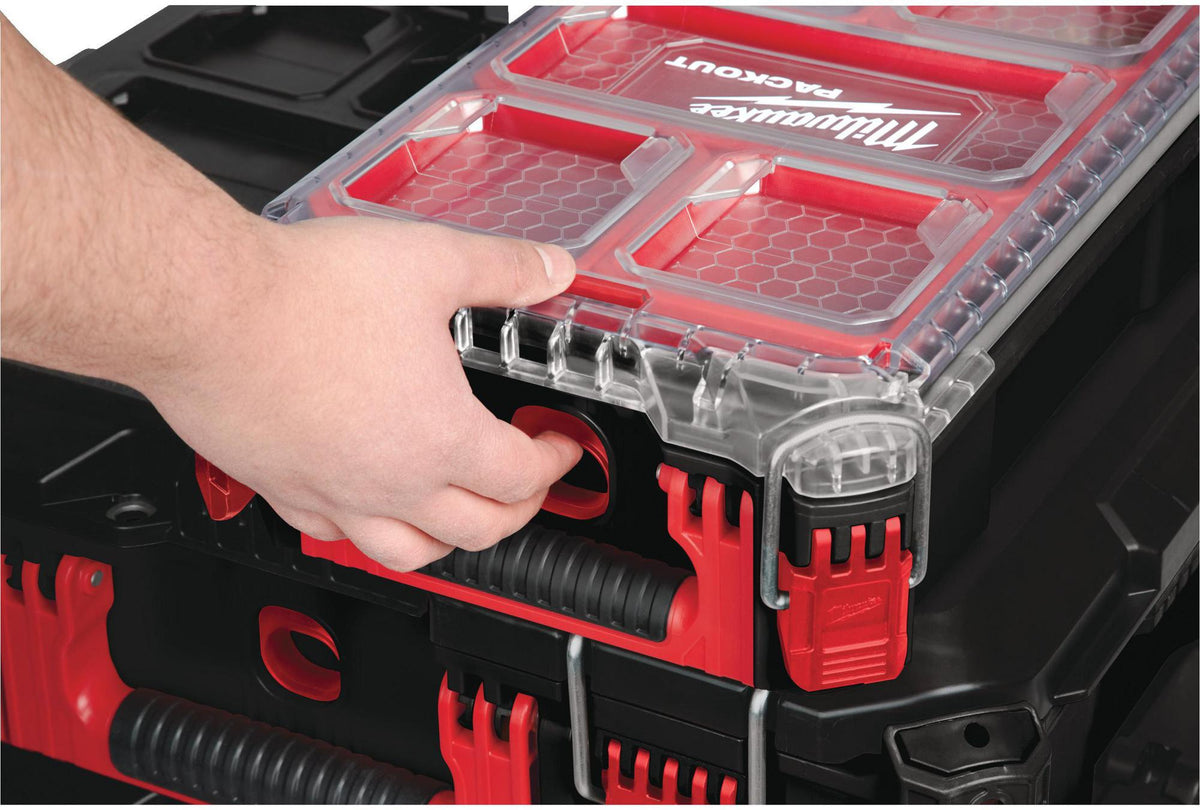 MILWAUKEE PACKOUT™ Organizer B249xT386xH117mm 5 Fächer stapelbar rot-schwarz