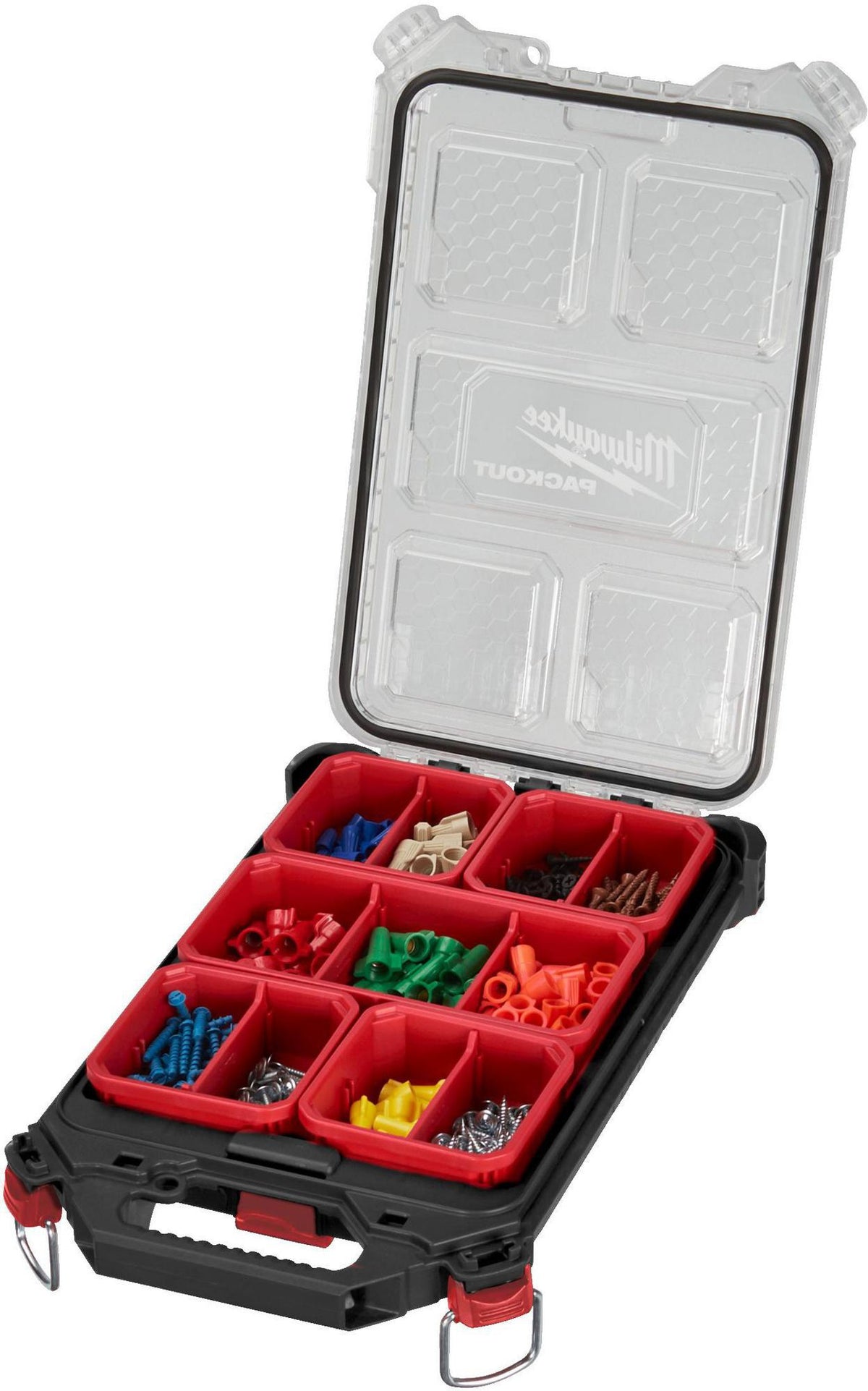 MILWAUKEE PACKOUT Slim Organizer mit 10 Einsätzen – Modularer Sortierkoffer