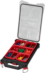 MILWAUKEE PACKOUT Slim Organizer mit 10 Einsätzen – Modularer Sortierkoffer