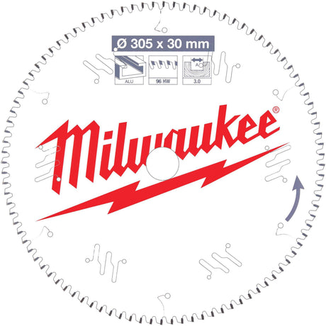 MILWAUKEE Kreissägeblatt 216 mm Z80 für Aluminium, Bohrung 30 mm, für Gehrungssägen