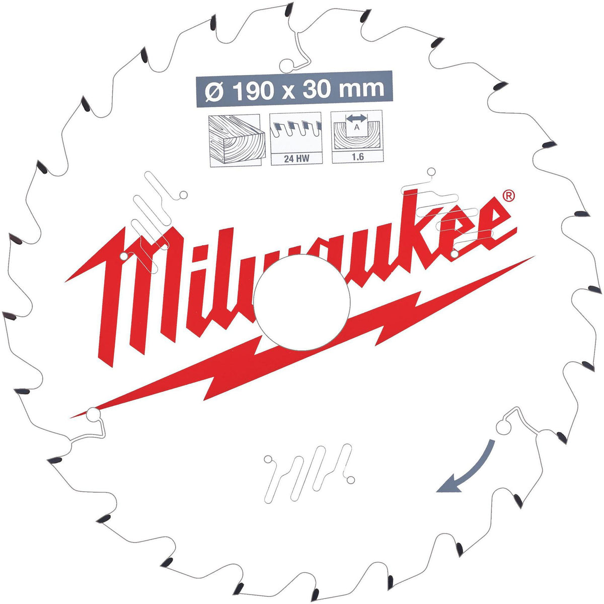 MILWAUKEE Kreissägeblatt 160 mm Z24 WZ – Dünne Schnittbreite für Akku-Handkreissägen