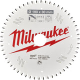 MILWAUKEE Kreissägeblatt 165 mm Z52 für Holz und Aluminium – Handkreissäge