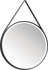 AS Eleganza LED-Leuchtspiegel 60 cm rund – Wandspiegel mit schwarzem Stahlrahmen und Neutral-White Licht