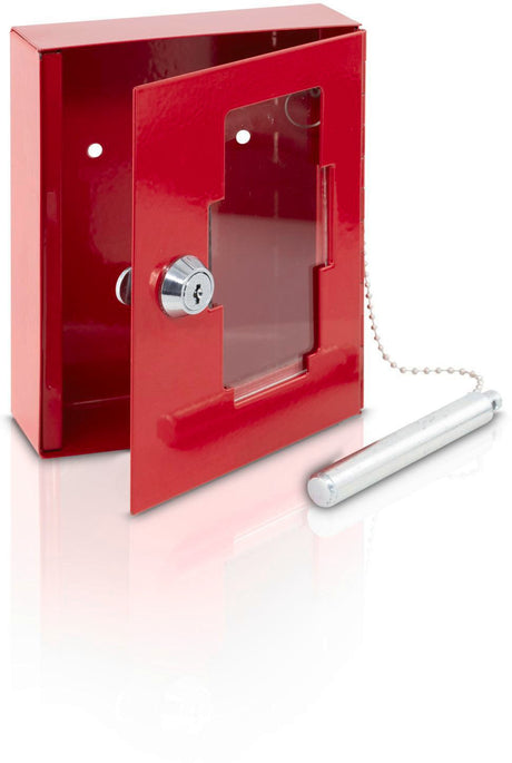 BURG-WÄCHTER Notschlüsselbox EMG 6165 – Stahlblech, rot lackiert, 1 Haken, inkl. Glasbruchstift