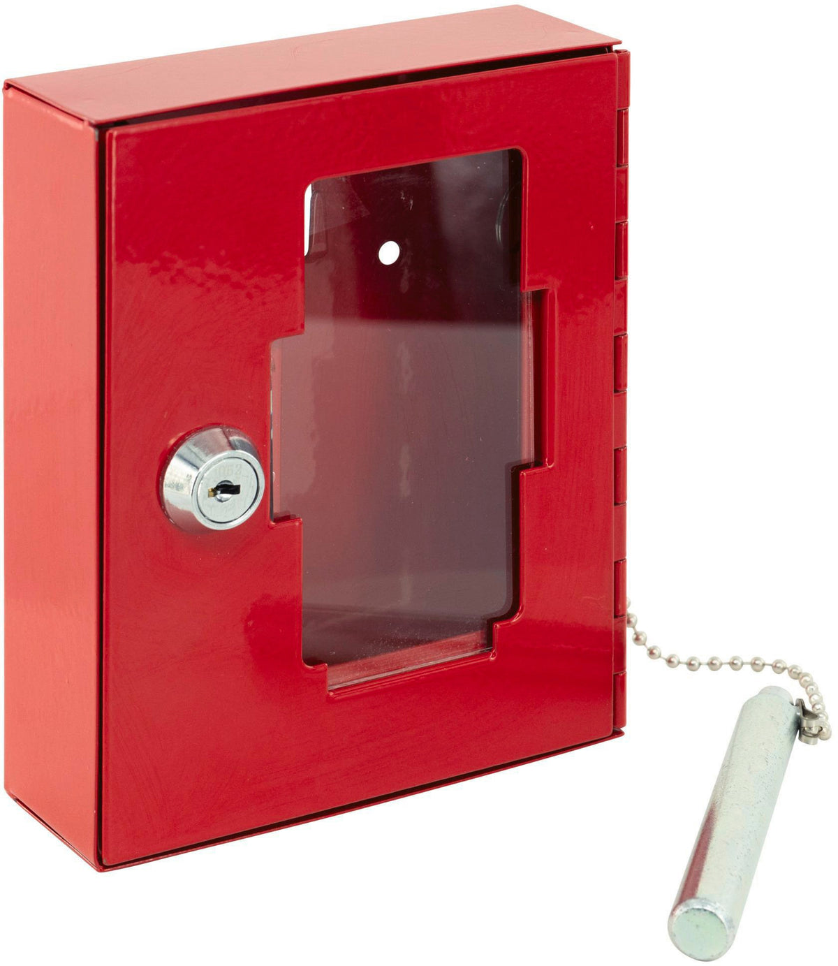 BURG-WÄCHTER Notschlüsselbox EMG 6165 – Stahlblech, rot lackiert, 1 Haken, inkl. Glasbruchstift