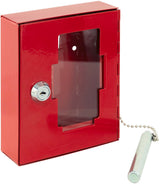BURG-WÄCHTER Notschlüsselbox EMG 6165 – Stahlblech, rot lackiert, 1 Haken, inkl. Glasbruchstift