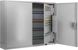 BURG-WÄCHTER Schlüsselschrank 6850/100 PZ mit Profilzylinder, 100 Haken, Stahl, grau, 550x377x80 mm