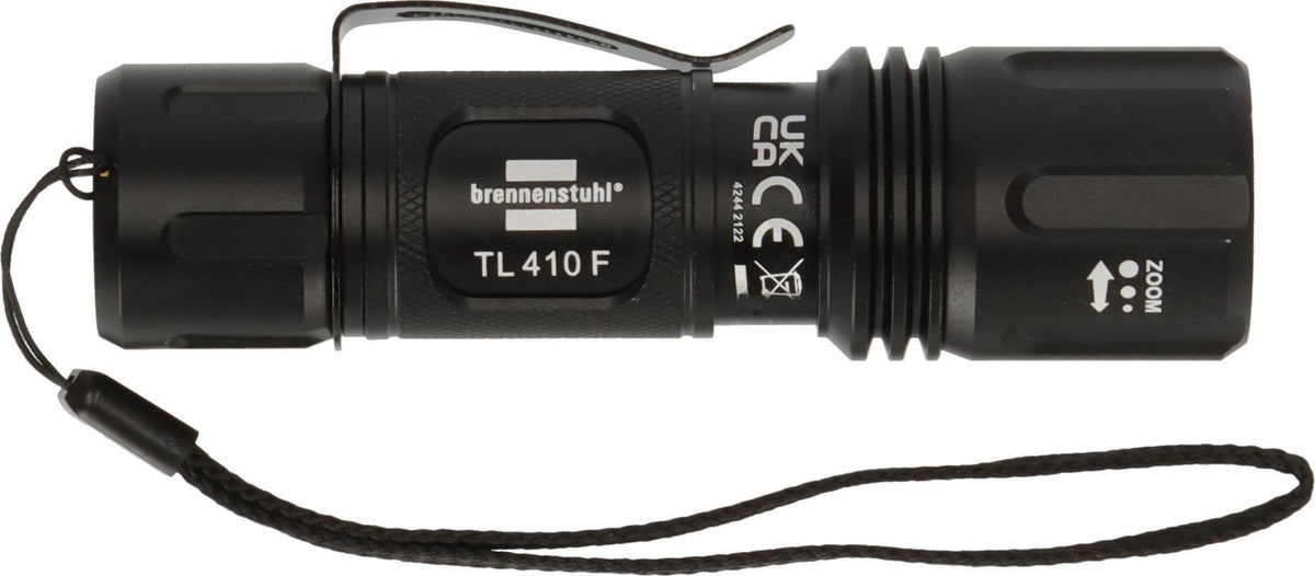 BRENNENSTUHL LED-Taschenlampe LuxPremium TL 410 F, 350 lm, 136 m, Alu, IP44, 6900 K, inkl. Batterien