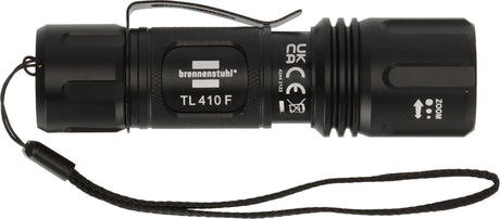 BRENNENSTUHL LED-Taschenlampe LuxPremium TL 410 F, 350 lm, 136 m, Alu, IP44, 6900 K, inkl. Batterien