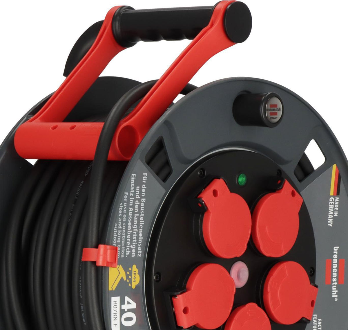 Brennenstuhl Kabeltrommel 320 KU 4200 40m Gummi-Neopren 3x2,5mm² IP44 mit 5 Schutzkontaktsteckdosen