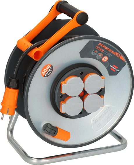 Brennenstuhl professionalLINE SteelCore Kabeltrommel 40m Gummi 4 Steckdosen IP44