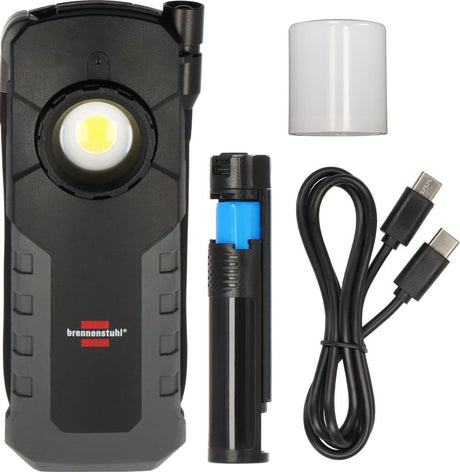 Brennenstuhl Akku-Handleuchte HL 1000 ACW – 1000 lm COB, 380 lm Spot, Li-Ion, IP54
