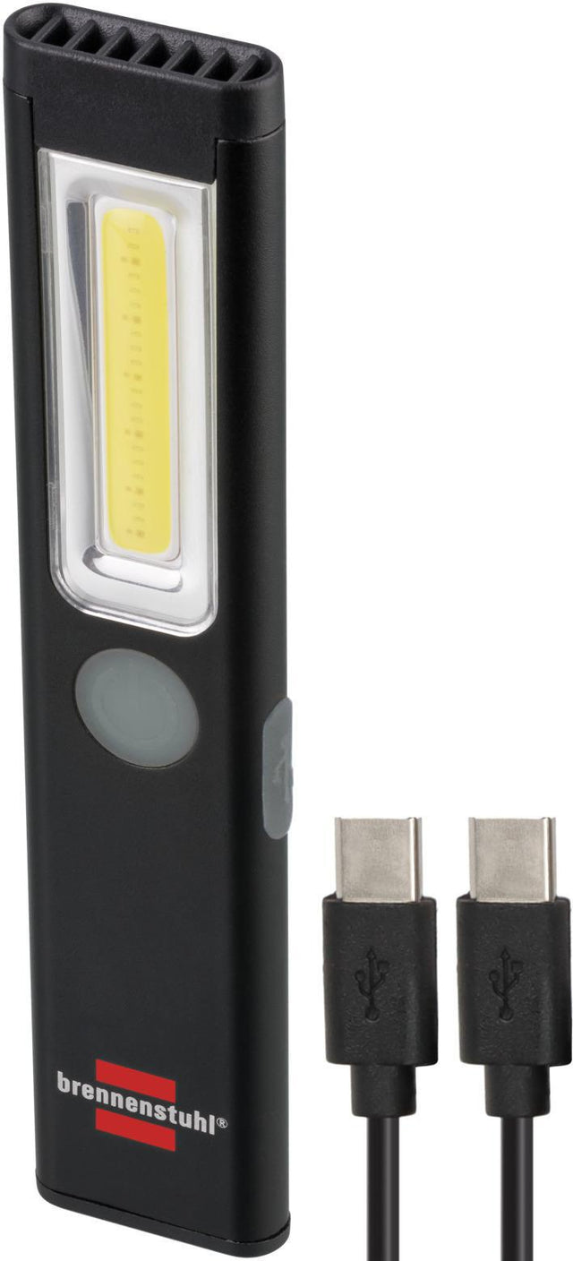 BRENNENSTUHL LED-Akkuhandleuchte PL 200 AC – 200 lm, 12 h Leuchtdauer, COB LED, USB-C