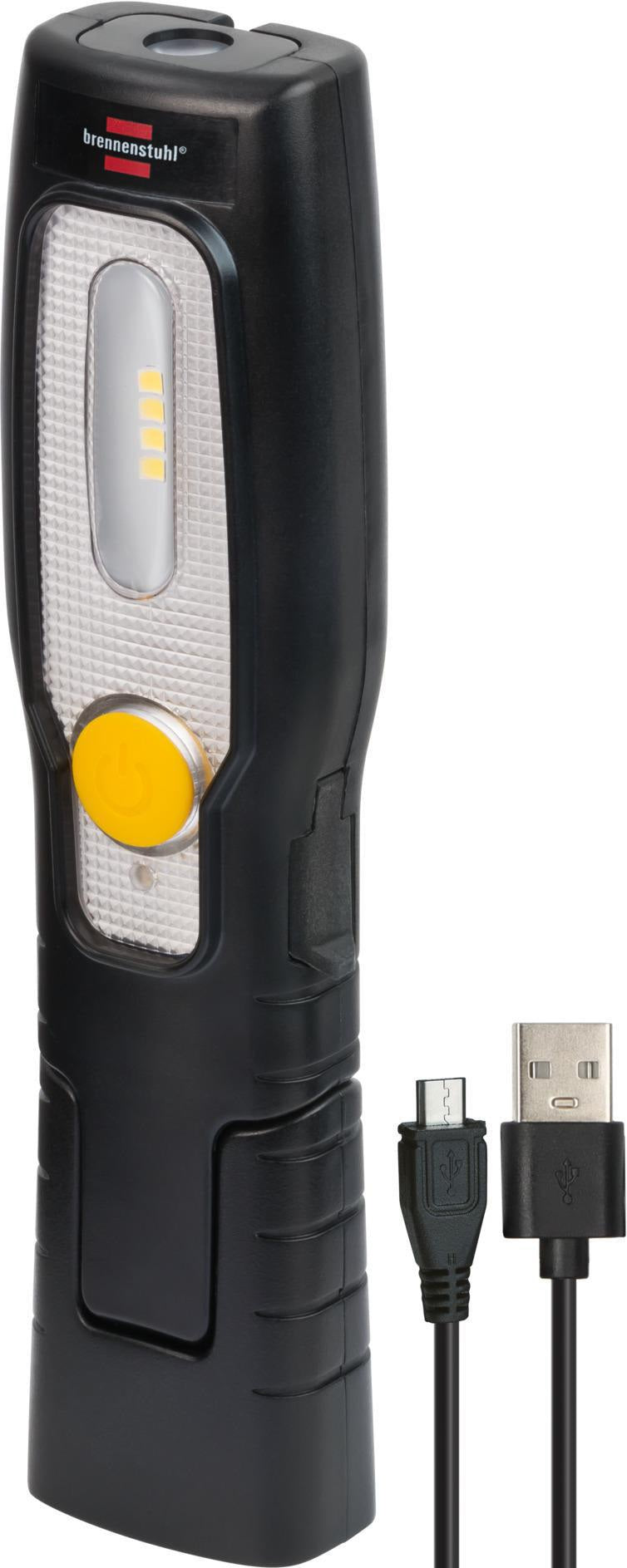 BRENNENSTUHL LED-Akkuhandleuchte HL 200 A – 70/250 lm, 3,7 V Li-Ion, 360° Haken