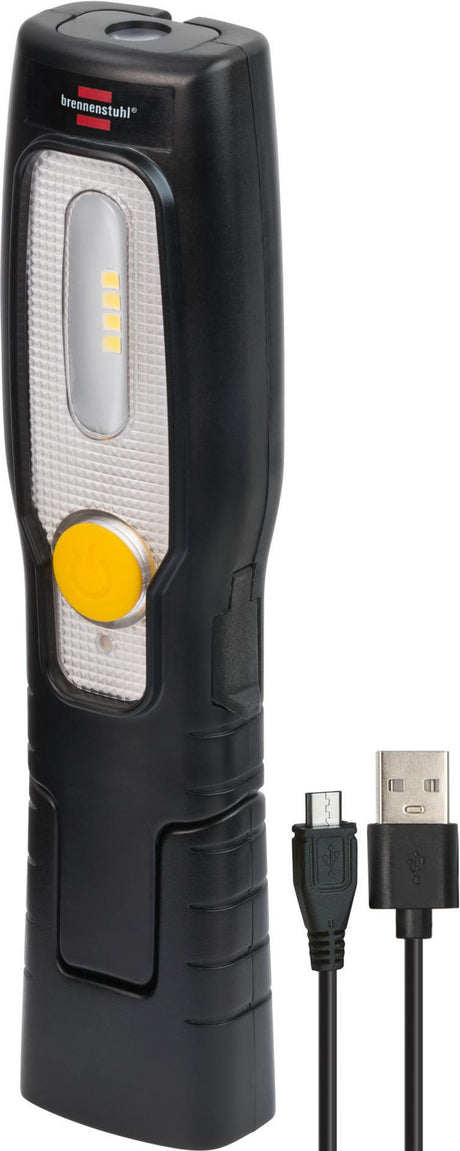BRENNENSTUHL LED-Akkuhandleuchte HL 200 A – 70/250 lm, 3,7 V Li-Ion, 360° Haken