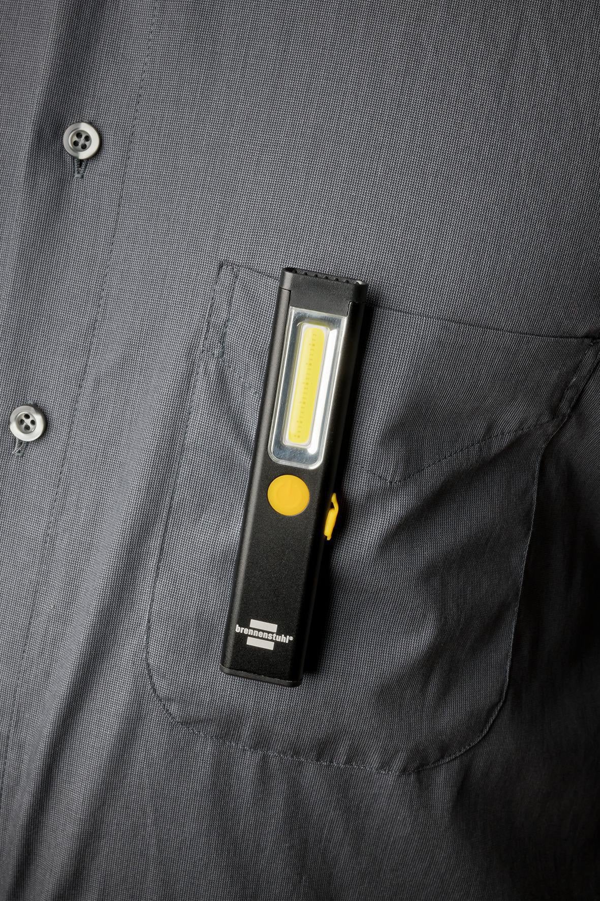 BRENNENSTUHL LED-Akkuhandleuchte PL 200 A – 200 lm, COB LED, Magnet & Clip