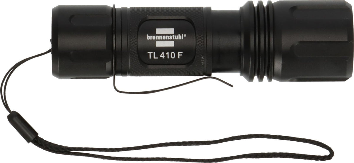 BRENNENSTUHL LED-Taschenlampe LuxPremium TL 410 F, 350 lm, 136 m, Alu, IP44, 6900 K, inkl. Batterien