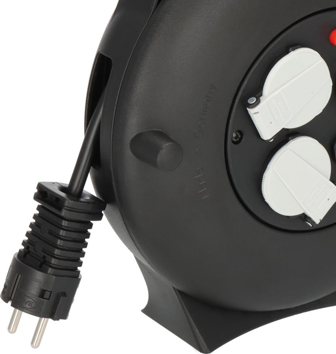 BRENNENSTUHL Kabelbox 15m H05VV-F 3x1,5 mm² mit 4 Schutzkontaktsteckdosen und Überhitzungsschutz