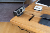 BRENNENSTUHL Tischsteckdosenleiste estilo Dublex 16 A 12 V silber – 9 Steckdosen, USB C 30 W, USB A 18 W