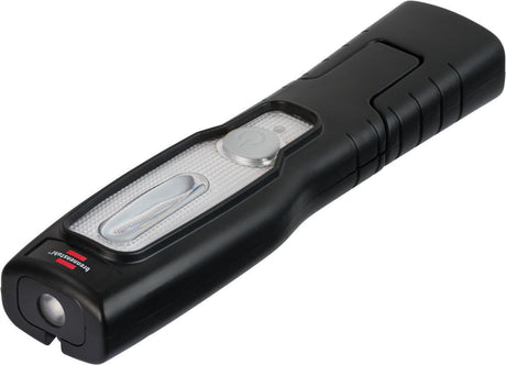 BRENNENSTUHL Akku-LED-Handleuchte HL 201 A – 250 + 70 lm, 3,7 V Li-Ion, knickbarer Fuß, Magnet