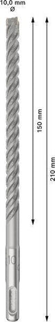 Bosch Hammerbohrer PRO SDS plus-5X, Ø 10,0 mm, Arbeitslänge 100 mm, SDS plus, Vierschneider für Stahlbeton