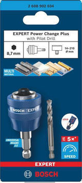 BOSCH Adapter EXPERT Power-Change Plus Hex 8,7 mm (3/8) ohne Bohrer – Schnellwechsel für Lochsägen