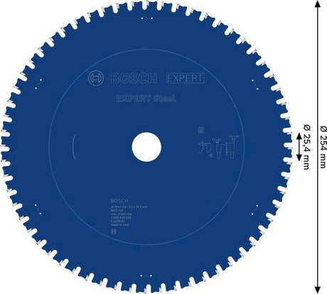 Bosch Kreissägeblatt EXPERT Steel AD 254 mm Z.60 HLTCG für Edelstahl