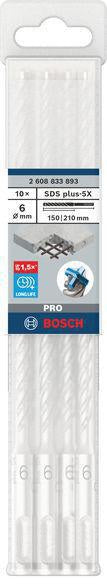 Bosch Hammerbohrer PRO SDS plus-5X, Ø 10,0 mm, Arbeitslänge 100 mm, SDS plus, Vierschneider für Stahlbeton