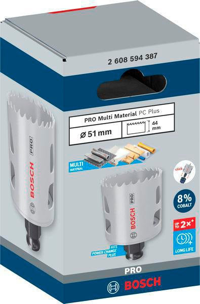 Bosch Lochsäge PRO Multi Material PC Plus 102 mm – HSS mit 8% Kobalt für Stahl und Trockenbau