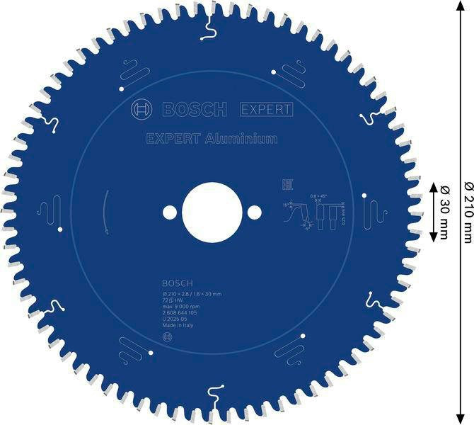 BOSCH Kreissägeblatt EXPERT for Alu.AD 160 mm Z.52 HLTCG für saubere Aluminium-Schnitte