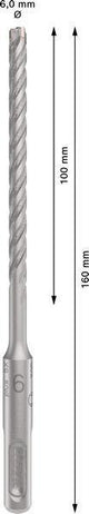 Bosch Hammerbohrer PRO SDS plus-5X, Ø 10,0 mm, Arbeitslänge 100 mm, SDS plus, Vierschneider für Stahlbeton