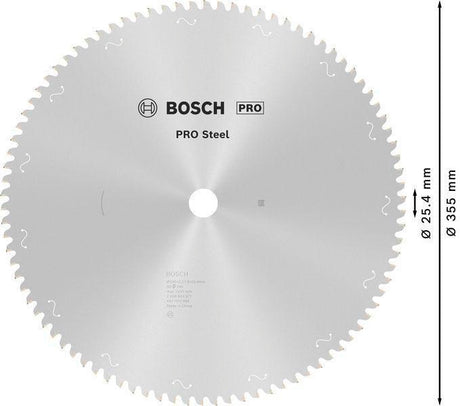 BOSCH Kreissägeblatt PRO Steel HLTCG Ø355 mm Bohrung 25,4 mm Z90 für Metall-Gehrungssägen