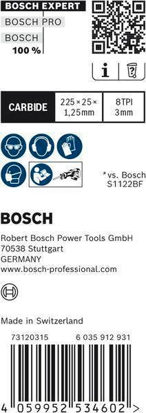 Bosch Säbelsägeblatt Expert Thick Tough Metal S955CHC, 150 mm, TPI 8, für dickes zähes Metall