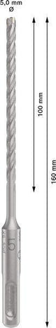 Bosch Hammerbohrer PRO SDS plus-5X, Ø 10,0 mm, Arbeitslänge 100 mm, SDS plus, Vierschneider für Stahlbeton