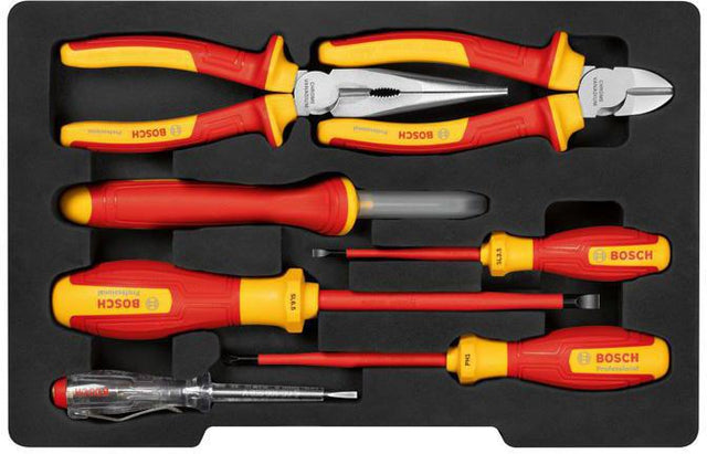 BOSCH Werkzeugsortiment 7-teilig VDE – Geprüfte Sicherheit bis 10.000 Volt