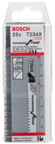 BOSCH Stichsägeblatt T 234 X HCS 5 Stück für Hartholz und Laminat