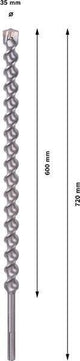 BOSCH Hammerbohrer Max-7 SDS-max Ø 18 mm, Arbeitslänge 1200 mm – 4 Schneiden für aggressiven Bohrfortschritt