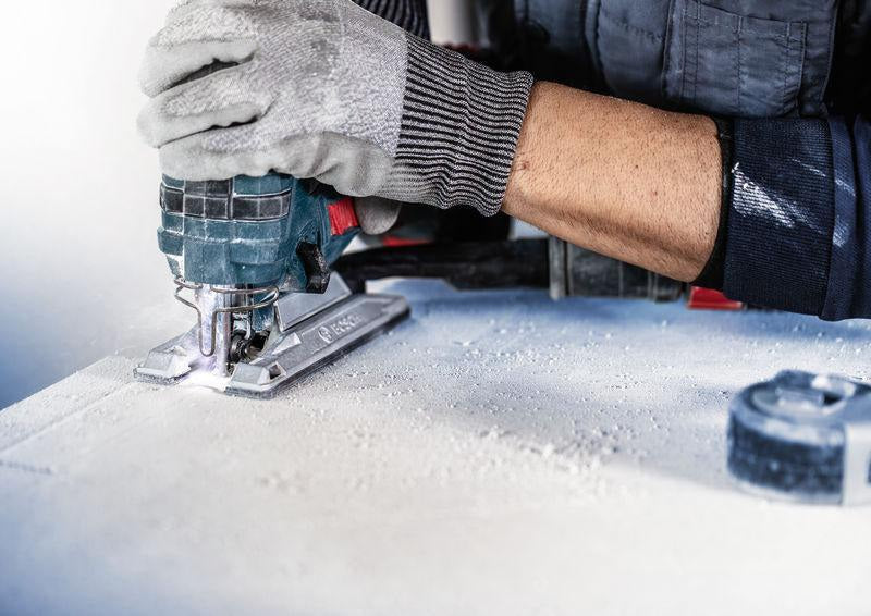 BOSCH Stichsägeblatt Fiber Plaster T 341 HM, 132 mm, Zahnteilung 4,3 mm, 3 Stück pro Karte