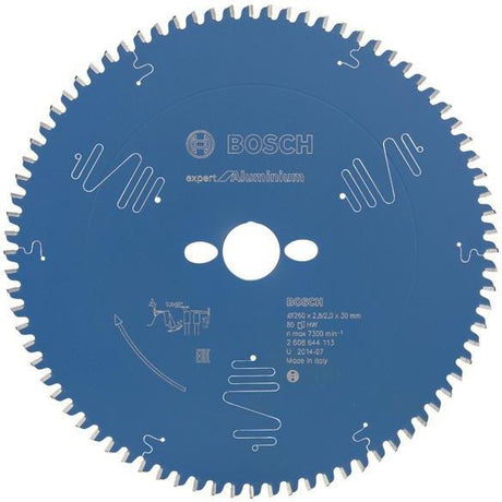 Bosch Kreissägeblatt EXPERT for Aluminium 260 mm, 80 Zähne, HLTCG, für saubere Schnitte in Nichteisenmetallen