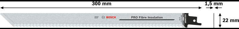 BOSCH Säbelsägeblatt S 1213 AWP 300 mm wellenschliff 2er Pack für Faserdämmstoffe