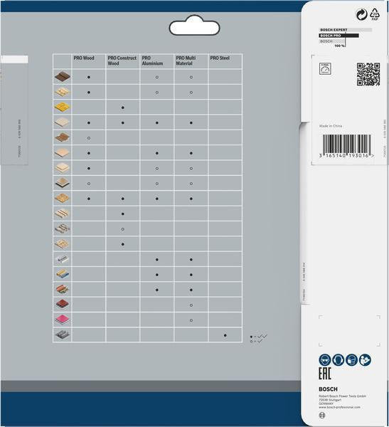 BOSCH Kreissägeblatt Multi Material 160 mm 42 Zähne HLTCG für Holz, Aluminium und Kunststoff