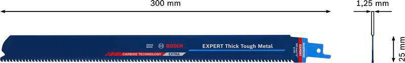 Bosch Säbelsägeblatt Expert Thick Tough Metal S955CHC, 150 mm, TPI 8, für dickes zähes Metall