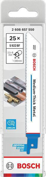 Bosch Säbelsägeblatt S 1122 EF, 225 mm, Bi-Metall, 5 Stück, für Metall und Rohre