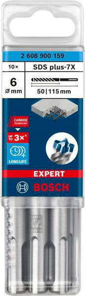 Bosch Expert SDS-7X Hammerbohrer 5 mm, 10 Stück, SDS-plus, Carbide Technology