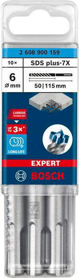 Bosch Expert SDS-7X Hammerbohrer 5 mm, 10 Stück, SDS-plus, Carbide Technology